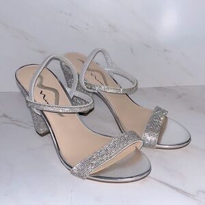 Nina Sanchia crystal slingback heel sandal sz 7.5